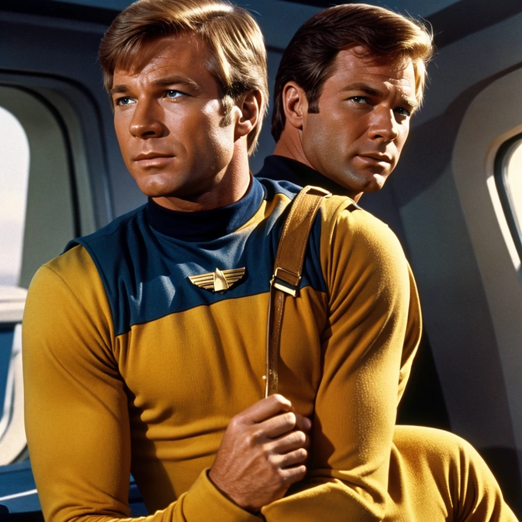 A captivating YouTube thumbnail featuring a nostalgic photo of Captain Kirk “Federation Friday #004 The Naked Time” The overall design is cinematic, engaging, and draws the viewer's attention to the content of the review., cinematic, photo, typography is classic Star Trek font, photo, typography, cinematic