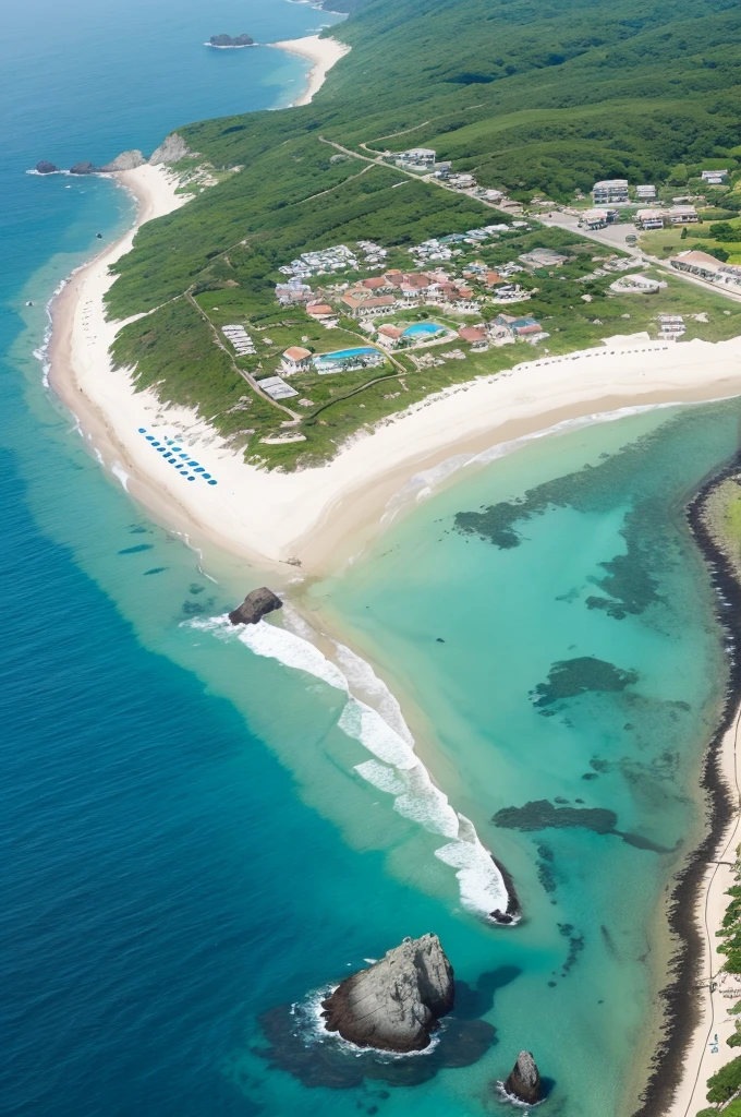 third person RPG map; with a beach and the sea seen from above