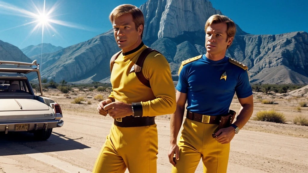 A captivating YouTube thumbnail featuring a nostalgic photo of Captain Kirk “Federation Friday #004 The Naked Time” The overall design is cinematic, engaging, and draws the viewer's attention to the content of the review., cinematic, photo, typography is classic Star Trek font, photo, typography, cinematic