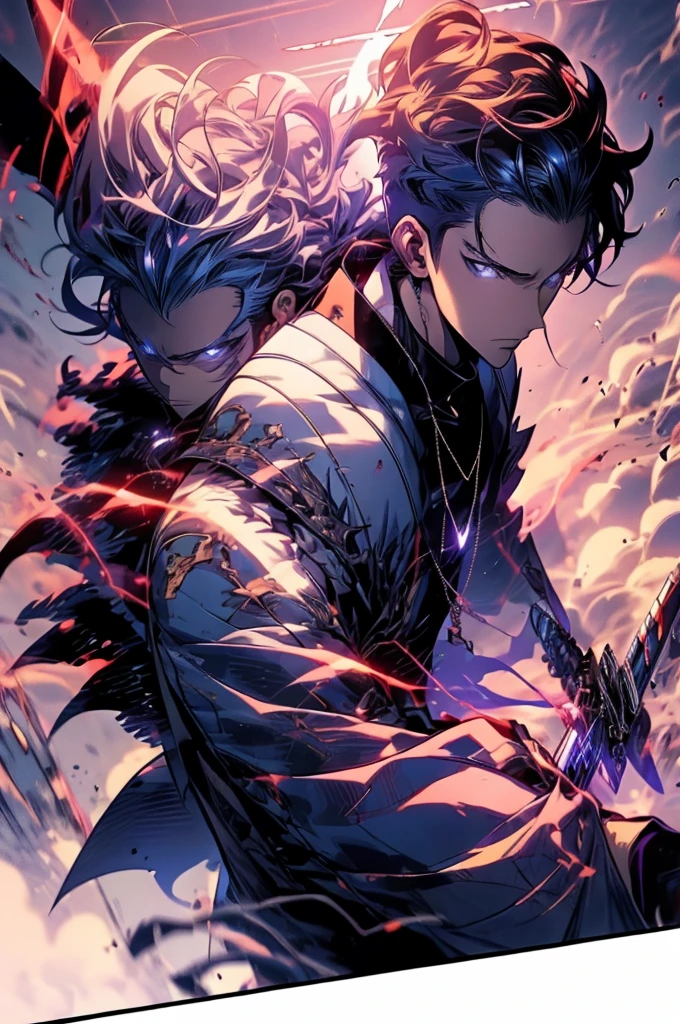 anime - style image of a man with a gun in his hand, badass anime 8 k, tall anime guy with blue eyes, handsome guy in demon slayer art, inspired by Okumura Masanobu, trigger anime artstyle, official anime still, key anime art, male anime character, young anime man, official art, epic anime style, handsome anime pose, Jin woo