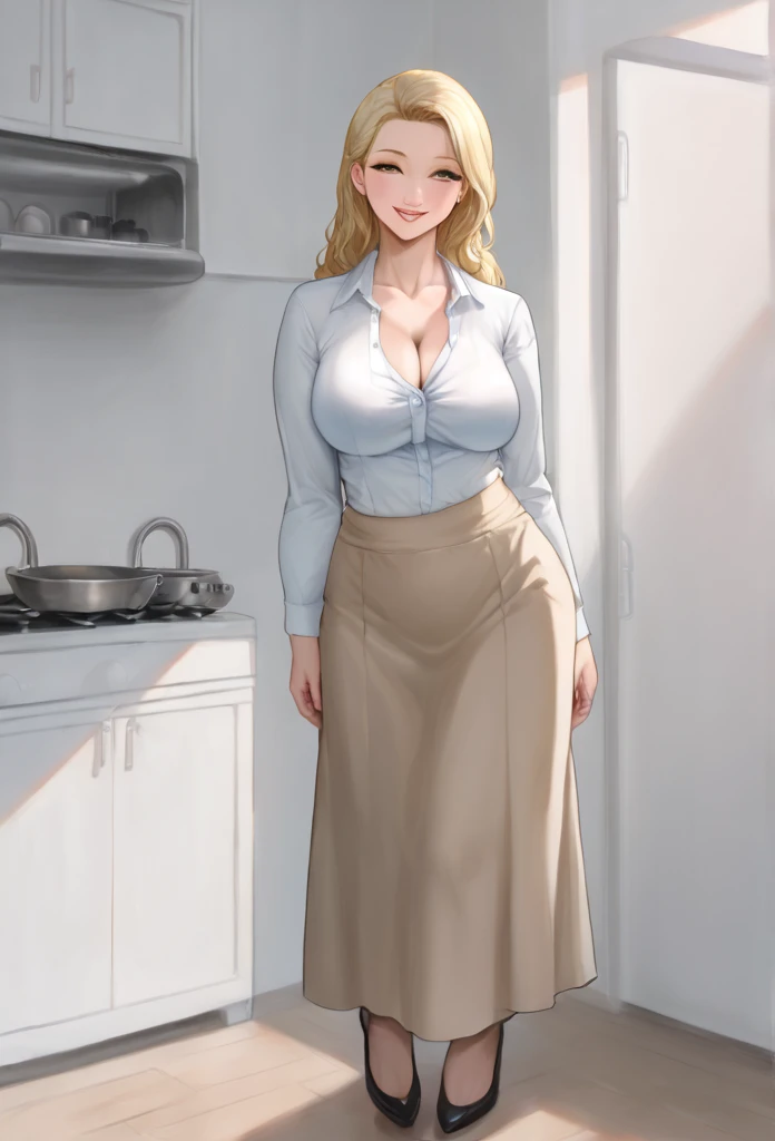 detailed illustration (side view),dynamic angle,ultra-detailed, illustration, pose for the camera, smiling at viewer, clean line art, shading, anime, 2020’s anime style, detailed eyes, detailed face, beautiful face,
Anime, 2d anime, cartoon anime, detailed illustration, dynamic angle, ultra-detailed, illustration, full body shot, 1girl, 1950’s stay at home wife, button up blouse and long skirt, anime half closed eyes. A knowing smile, standing in kitchen, domestic goddess, blonde white American woman, well endowed, wholesome yet sexy
