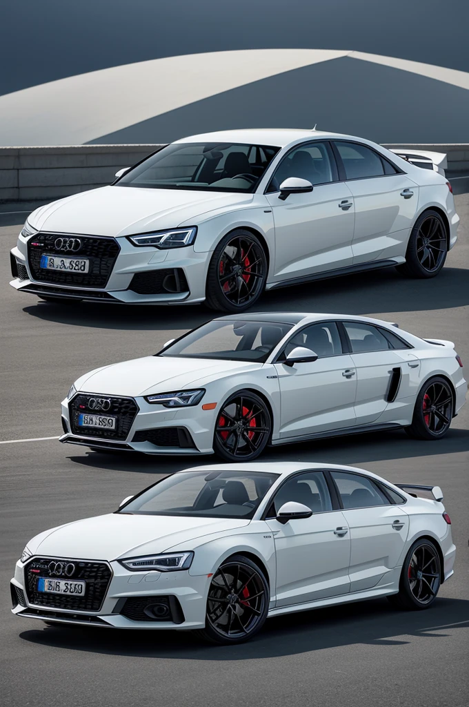 Create a drawing with an Audi Brand Car in the anime version