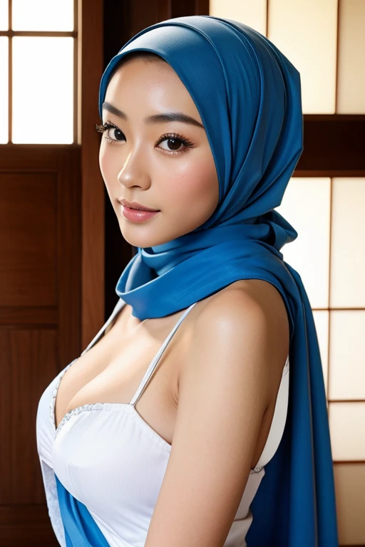 Beautiful japanese princess wearing a hijab and sexy pose