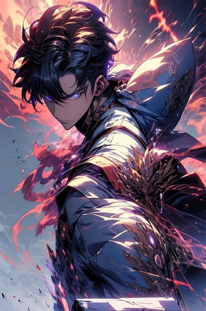 anime - style image of a man with a gun in his hand, badass anime 8 k, tall anime guy with blue eyes, handsome guy in demon slayer art, inspired by Okumura Masanobu, trigger anime artstyle, official anime still, key anime art, male anime character, young anime man, official art, epic anime style, handsome anime pose, Jin woo