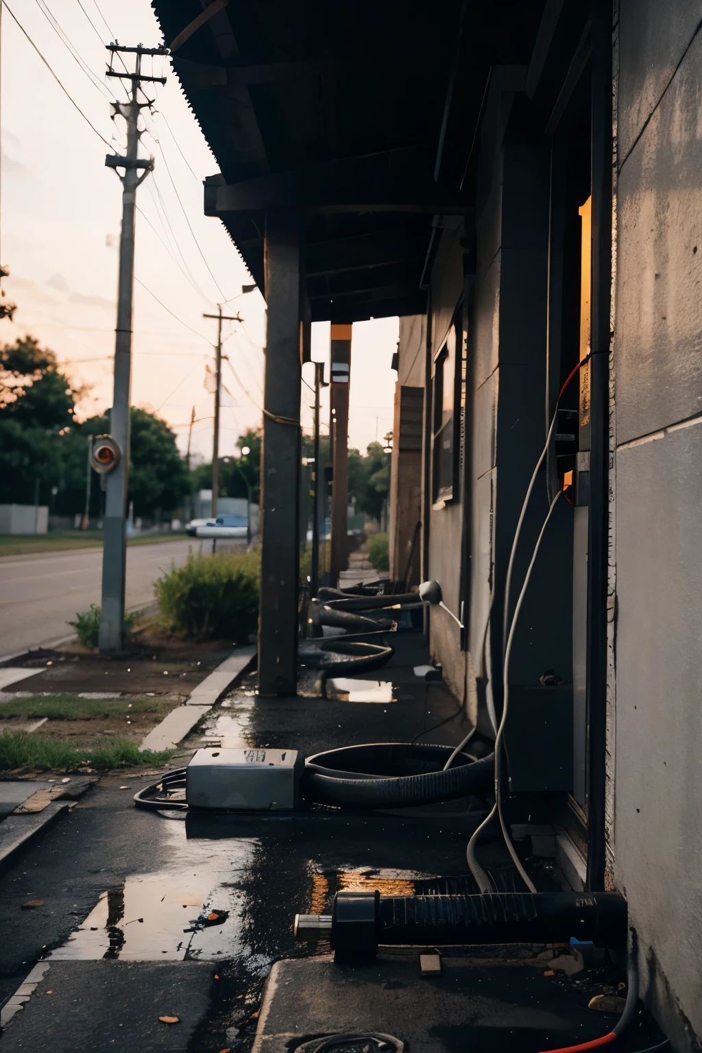 burned electrical cable