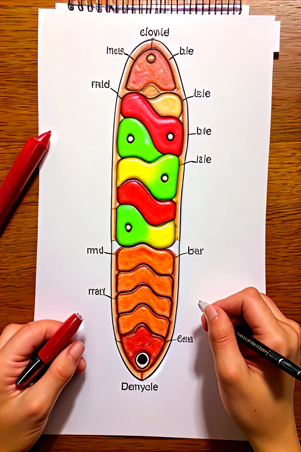 Draw a super hero form of a cell organelle nucleus with red blood and chromosomes in it

