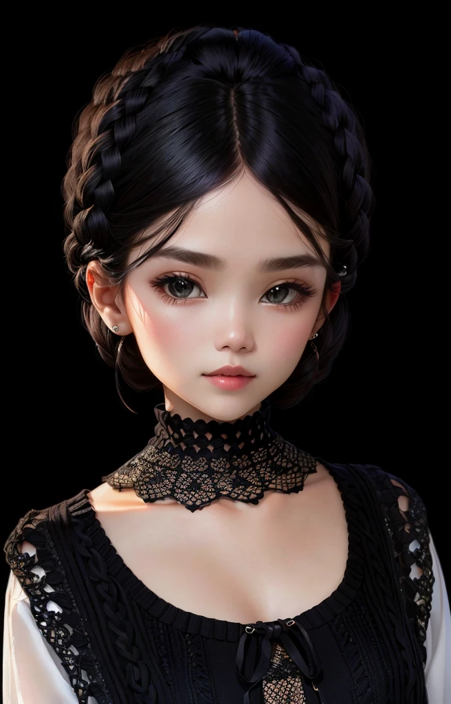Black openwork blouse, knitted clothes, headmade