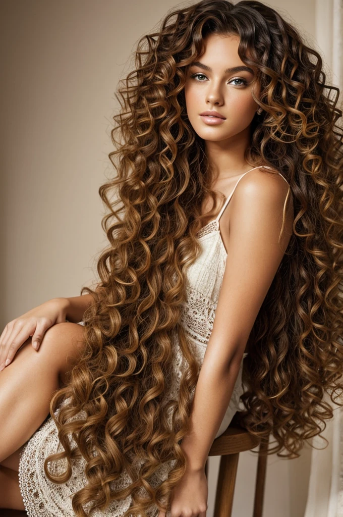 Beautiful model with curly hair