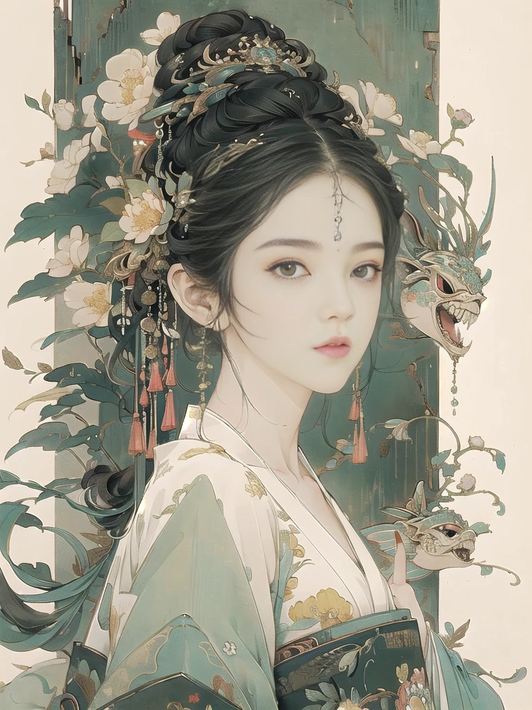 (8K, best quality, masterpiece)，{Practical, original photo, Ultra-fine transparent, image, (Influenced by Yoshitaka Amano&#39;s style:1.6)}, Practical Light, Delicate skin, (Beautiful slim woman, 25 years old, Court Knight:1.5), Thin legs, Fine particles, Long white hair, Detailed fingers, Thin, sex, Ecstasy expression, 动感sex感的姿势, (巨大有弹sex的坚挺胸部:1.4), (sex感指挥官的盔甲, Long skirt, Long red cape, boots:1.2),(The armor has a larger chest opening;1.6), Exposing breasts, (Arcadia, Flower Storm, Many flowers:1.8), Unobscured，Beautiful scenery, (Flowers, birds, Wind and Moon, Phoenix:1.5),