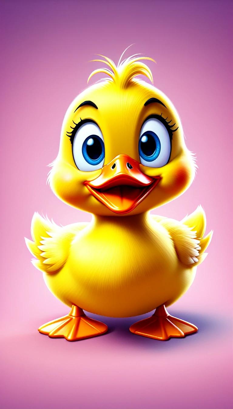cartoon yellow duck, adorable digital painting, loony tunes style, duckface, duck, cute goose, cartoon, looking at viewer, cute eyes, cute small shoes