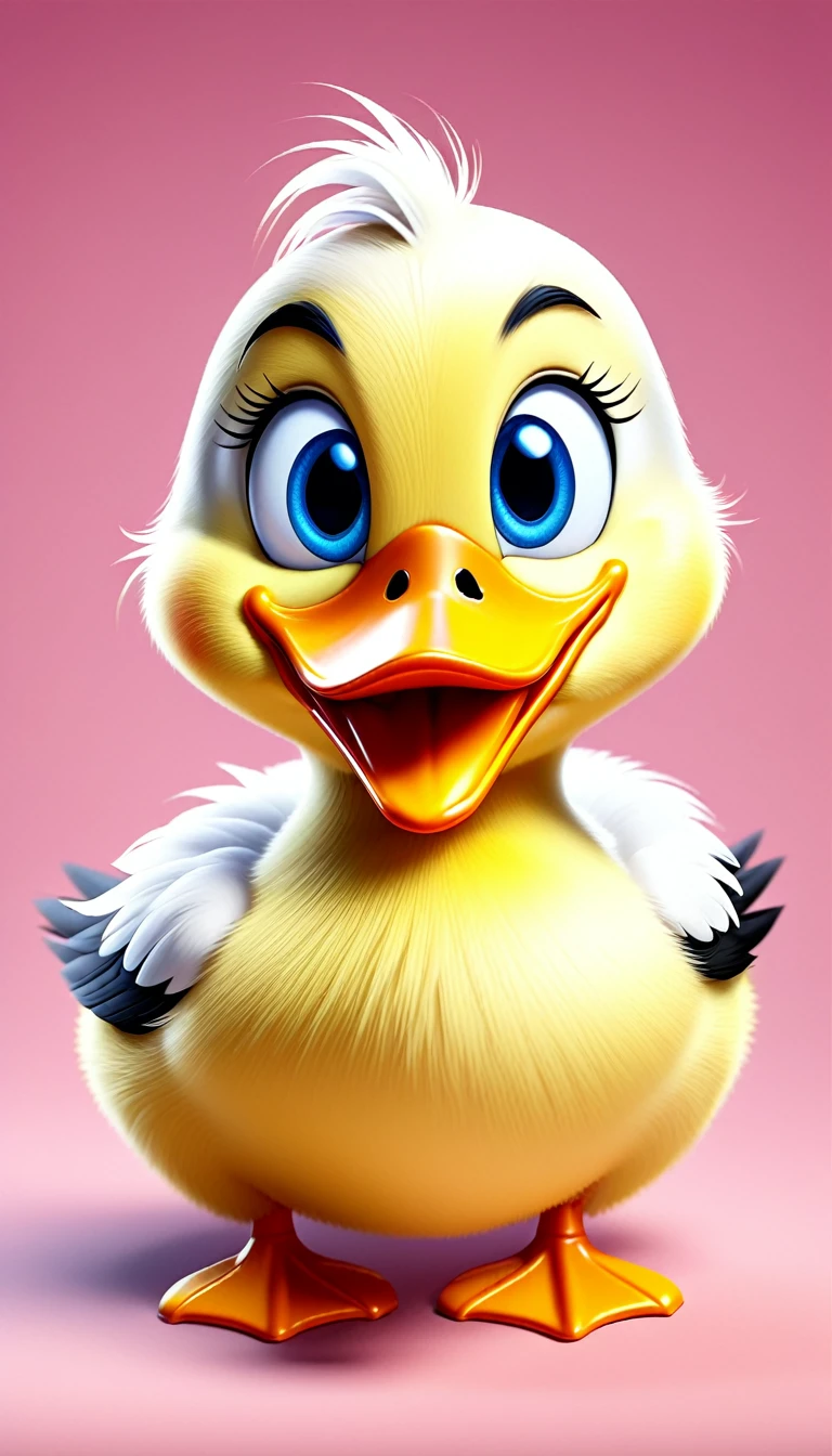 cartoon yellow duck, adorable digital painting, loony tunes style, duckface, duck, cute goose, cartoon, looking at viewer, cute eyes, cute small shoes