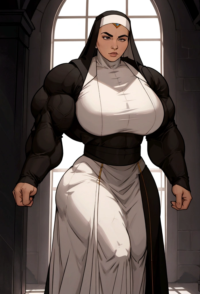 very huge muscle nun