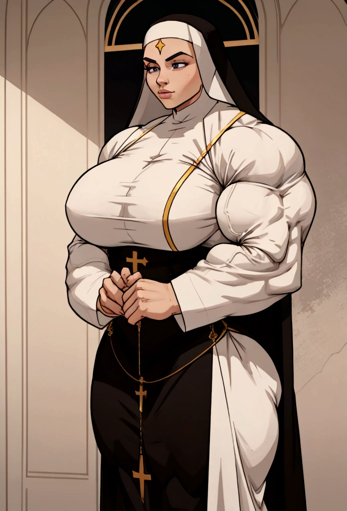 very huge muscle nun