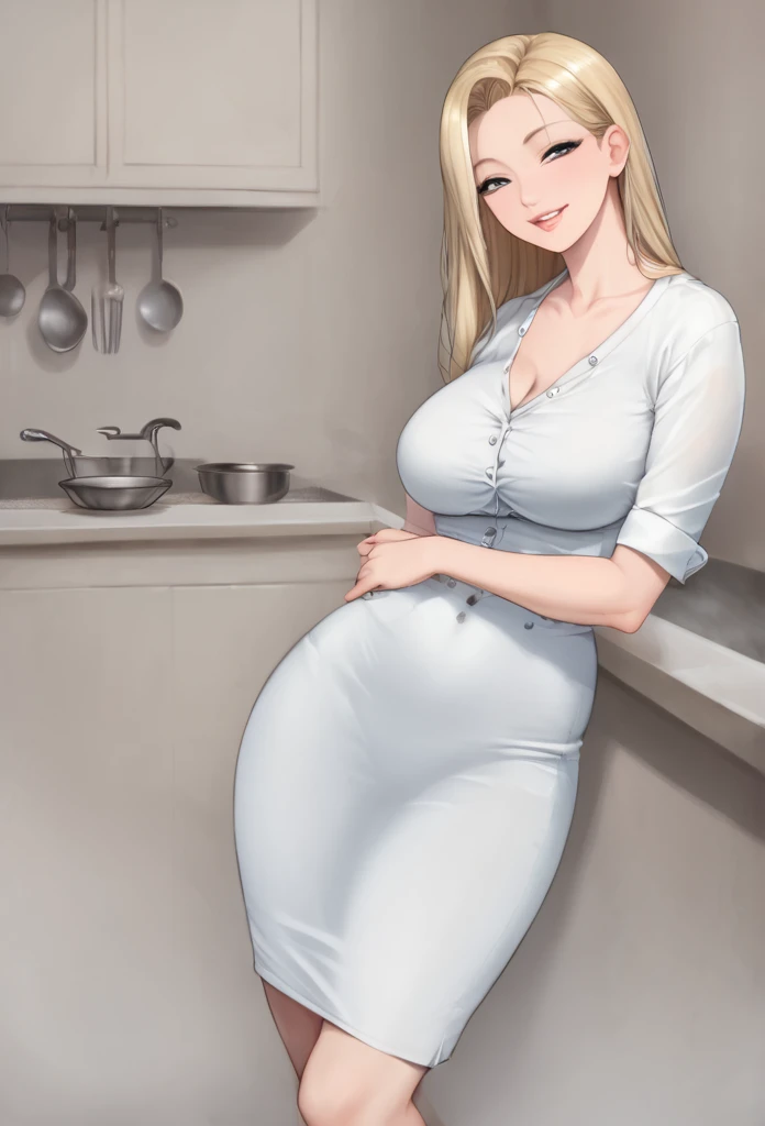 detailed illustration (side view),dynamic angle,ultra-detailed, illustration, pose for the camera, smiling at viewer, clean line art, shading, anime, 2020’s anime style, detailed eyes, detailed face, beautiful face,

Anime, 2d anime, cartoon anime, detailed illustration, dynamic angle, ultra-detailed, illustration, full body shot, 1girl,  1950’s stay at home wife, button up blouse and long skirt, anime half closed eyes. A knowing smile, standing in kitchen, domestic goddess, blonde white American woman, well endowed, wholesome yet sexy 