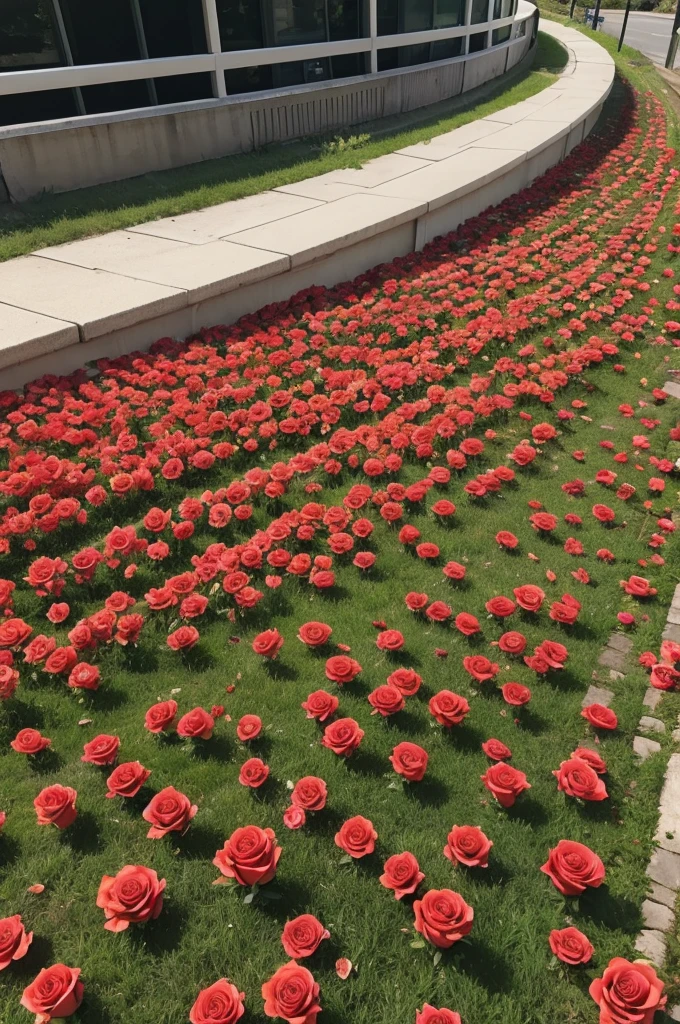 Roses on the ground