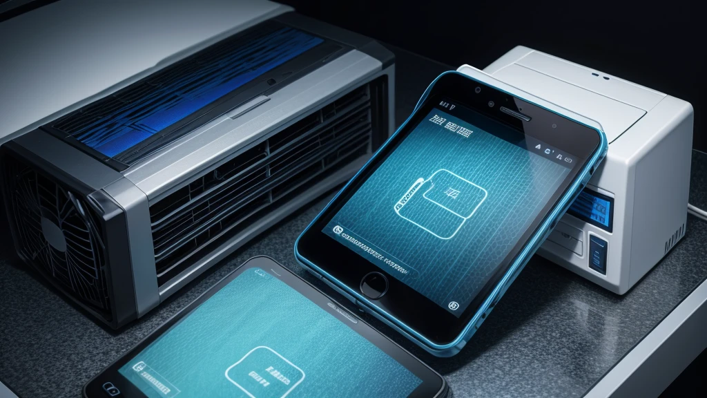 HVAC company computer screen protector with blue and black color pattern
