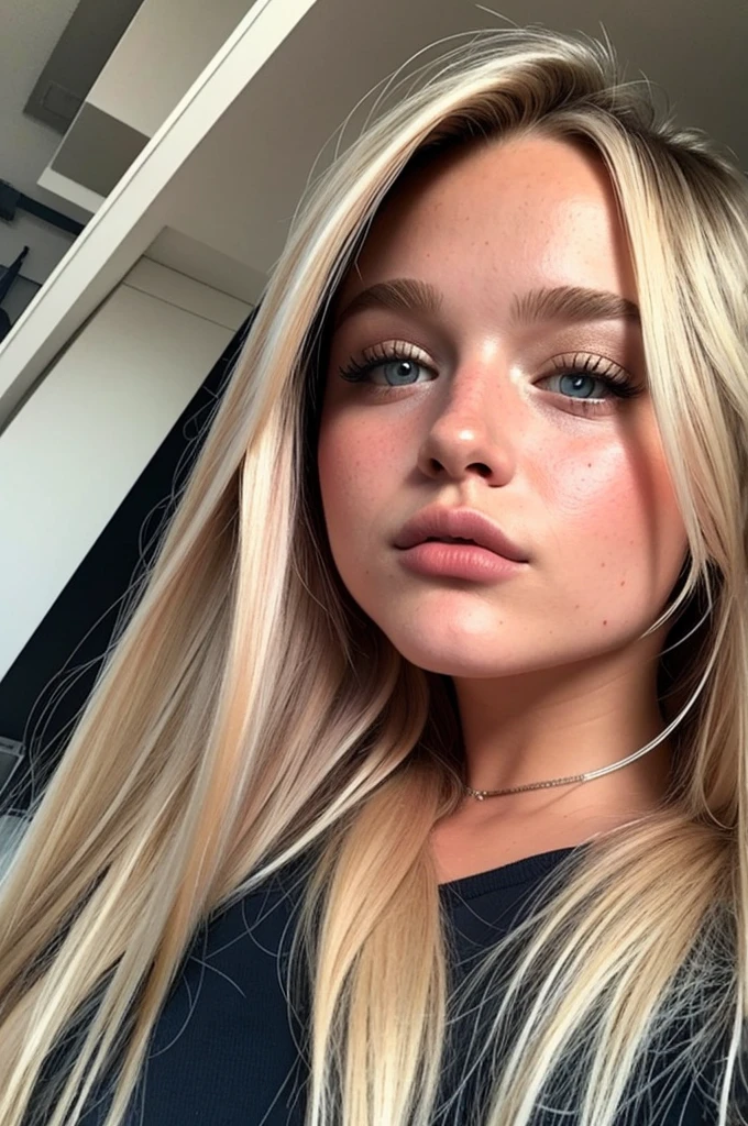 20 year old German, long blond hair , Selfie , thick lips , beautiful