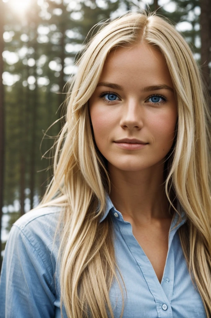 une jeune femme blonde type scandinave de face