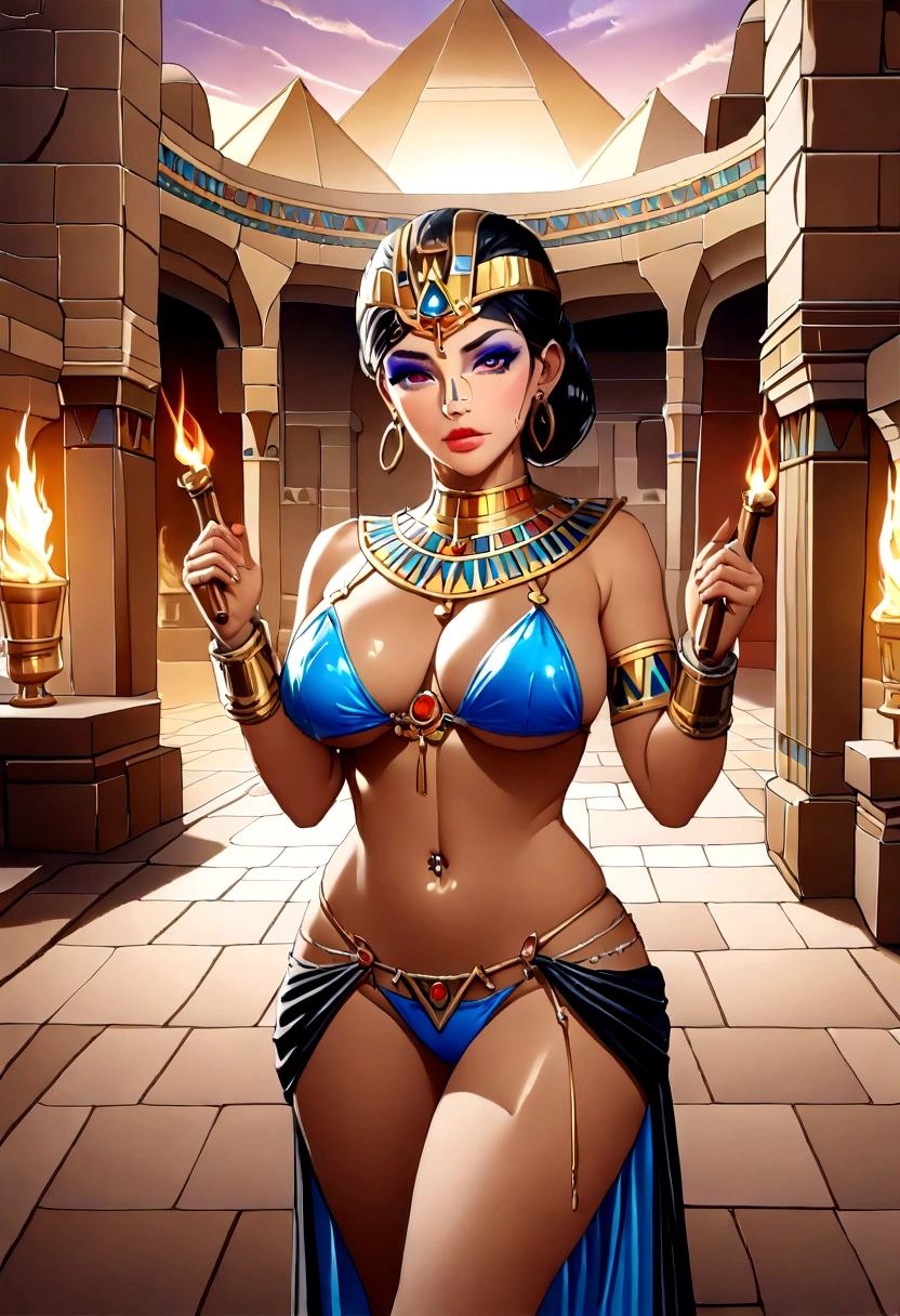 Odalisque girl from Ancient Egypt,1 girl,

(shaved head, Red Mohawk:1.5),(:1.4),(((brown_eyes:1.3))),difficult eyes,beautiful detailed eyes,symmetrical eyes,((((shiny skin:1.5,tanned skin,Bright skin: 1.5,tanned skin,shiny skin,very shiny skin,shiny body,Reflective skin)))),(lower abdomen of a spider,Slim waist,wide hip,athletic body,pumped up legs,thick thighs,(detailed face)),beautiful detailed lips,1 tall girl,Beautiful face,

Cute,,sensual, look,,(()),rich,luxurious,((NFV)),

gold earrings, ((earrings)),(Nose Piercing),(((lip piercing))),(((( and navel piercing)))), ((Tattoos)),armband,Wristbands,ankle bracelets,(((eyeshadow, egyptian makeup, Eyelid make-up))),( dance bikini,,very  and sensual bikini,look through),(huge :1.5),((,Half-, egyptian dance in bikini)),(very revealing bikini, bikini,tiny ),(barefoot),(((slave collar,, long, attached to her collar,,With chains))),,almost completely ,with a small bikini,(((iridescent bright bikini in pastel colors made of shining silk), fabric:1.1,wet clothes,difficult outfit,(difficult bikini:1.5),ornate bikini)),

(Bold poses),Looking at the viewer,embarrassed,shy,centered,Scale to fit,Rule of thirds,

Inside the cave,Posts,((Posts background,underground palace,Egyptian palace background,pyramids in the background)),landscape,extremely landscape,(torches,torches in the background),Egyptian castle,(sunset, golden hour),

(Glossy Egyptian ornaments),A high resolution,sharp focus,(ultra detailed,extremely detailed),(photorealistic work:1.37),(extremely detailed CG unity 8k wallpaper),(((bright colors,bright theme))),(difficult),(masterpiece),(Best quality),artistic