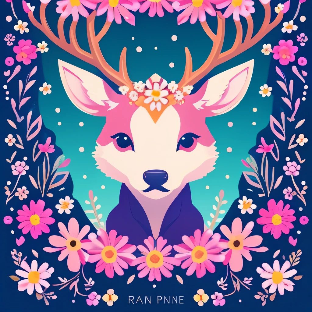 deer with flowers and leaves in the night, a digital painting by Ryan Yee, pixiv contest winner, pixel art, cute detailed digital art, magical flowers, jen bartel, anime art wallpaper 4 k, anime art wallpaper 4k, the flower prince, anime art wallpaper 8 k, a beautiful artwork illustration, nature and floral aesthetics