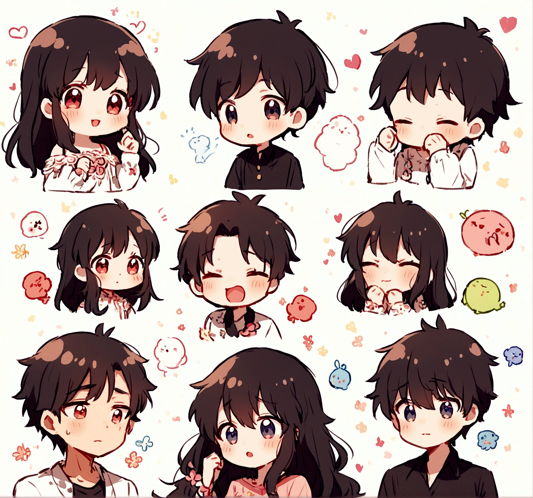 Cute anime,couple boy and girl,chibi,the boy nip the girl ,cute,shy,jealous,pretty,handsome