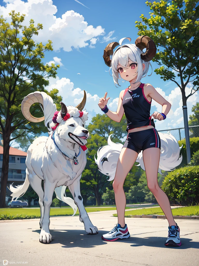 Ram ready to go for a run in the park 
