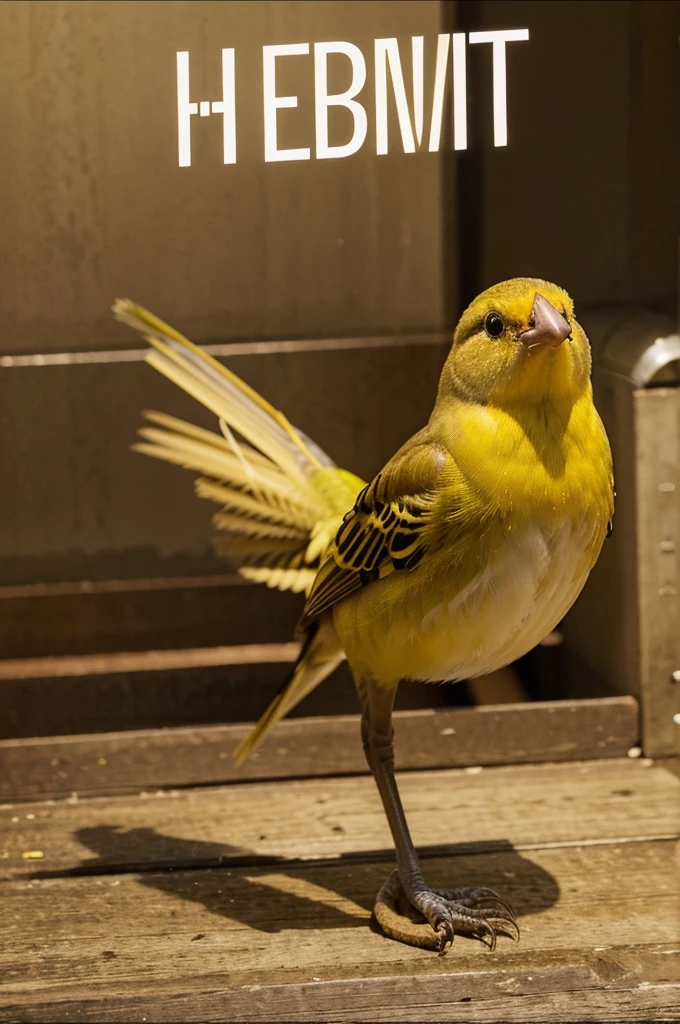 image of a canary with its legs gripping the text TB 257 BF