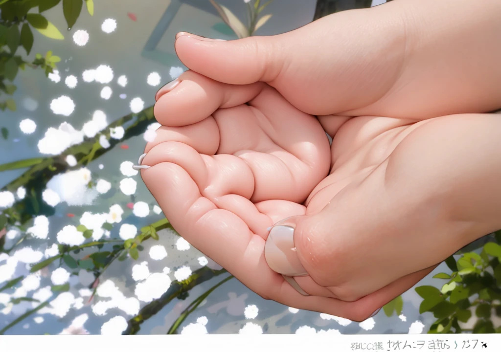 hand,refer to,scoop,両handを合わせる,An illustration,anime,4K,8K,Highest quality