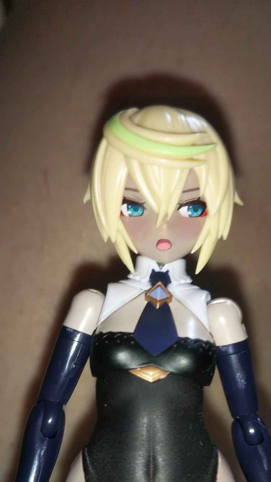 (masterpiece, best quality:1.2, perfect hands, parfect fingers, parfect face, high resolution, high detail, 4k,) 1 girl, (tiny, little, junior, , teen student, little age, young, young age, green age,) (((translucent body, slimey body))), blonde hair, forehead, messy hair, piercing ear, white shirt, bare breast, tie, tight skirt, flat chest, ((dark skin)), (((skinny, ribs, skinny stomach,))) wasp waist, half open eyes, ((black eyeshadow, black shadow under eye)),