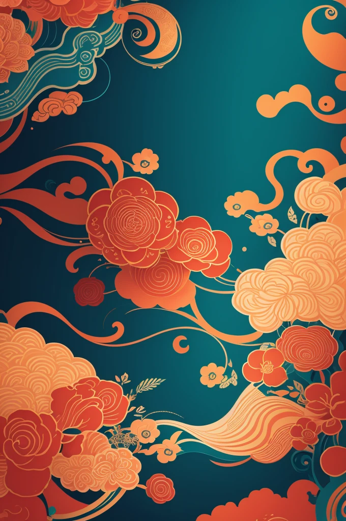 create abstract colors and designs inspired by Chinese culture 