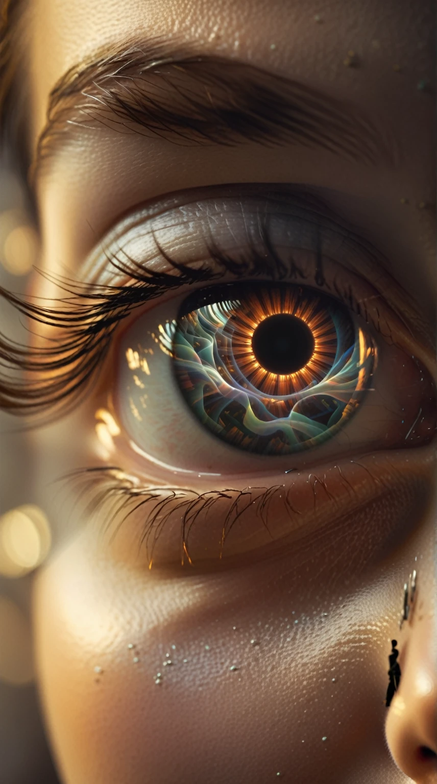 Illustrate the brain 'bending reality' by showing a distorted, dreamlike sequence where the person’s memory of the accident changes. Use visual effects like blurring and morphing to signify the alteration of memory.