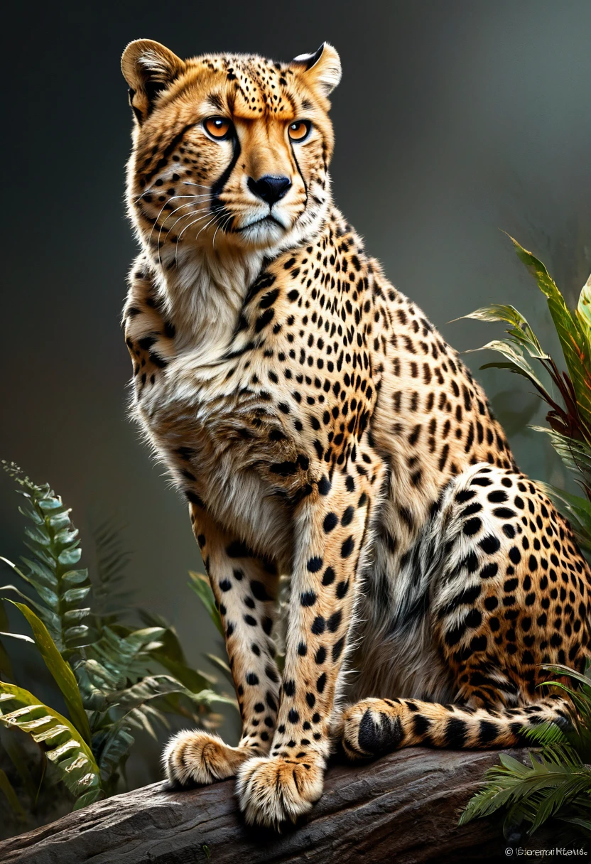A Cheetah, by greg rutkowski, best quality, masterpiece, very aesthetic, perfect composition, intricate details, ultra-detailed