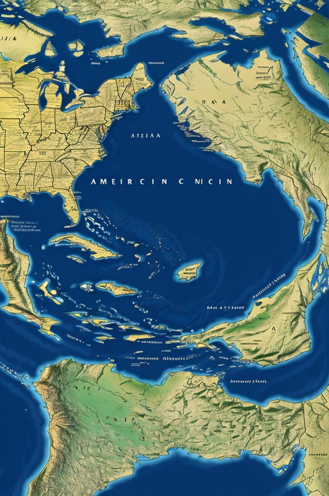 Geographic map of the American continent with a magnifying glass over Venezuela
