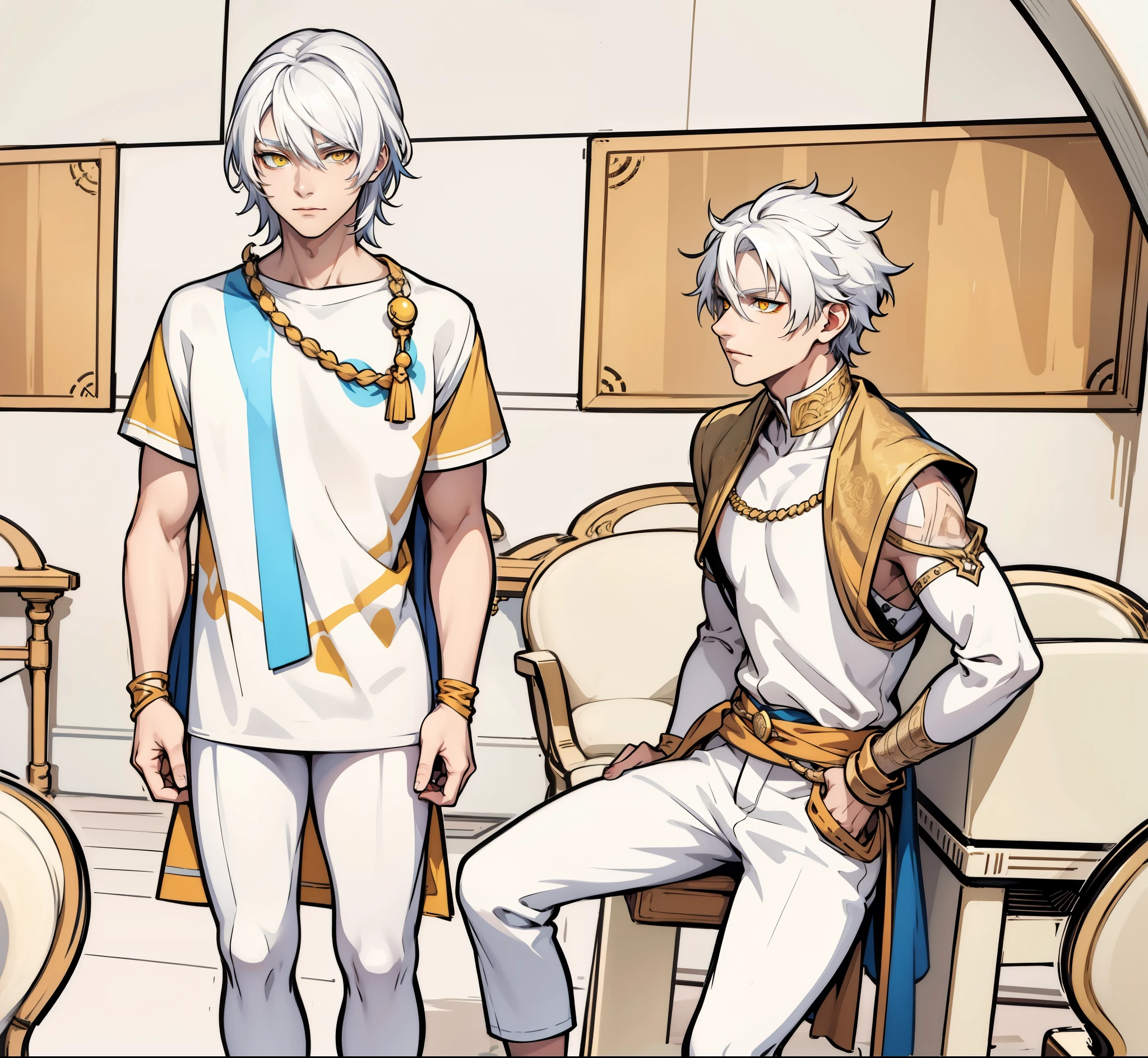 white hair yellow eyes 