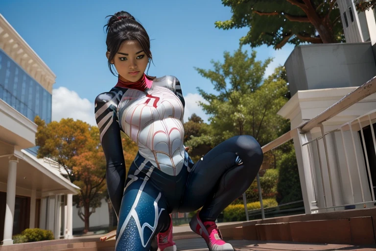 , , , Three stunning girls in tight superhero lycra, Athletic body, Micro Mini, Full Body Pose, Real photography, Realistic visualization of human forms, In the style of Eva Ventru, photografic, Cartoon Bark, Mangakor, sparkly skin, natural lighting