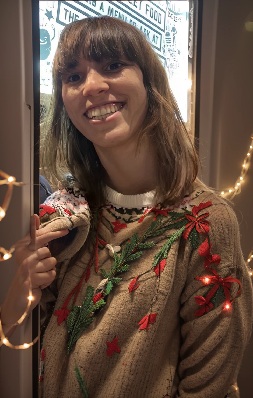 Christmas jumper, christmas lights, fit 