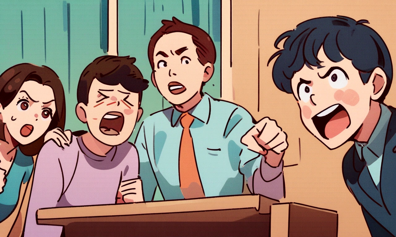 three people standing at a desk with one pointing at the other, exciting illustration, simple illustration, office cubicle background, exciting expression, cartoon illustration, wikihow illustration, people panicking, people watching around, high quality photo, hd illustration, funny illustration, high quality picture, high quality image, trending photo, confused expression, flat illustration, gameshow, marketing game illustration