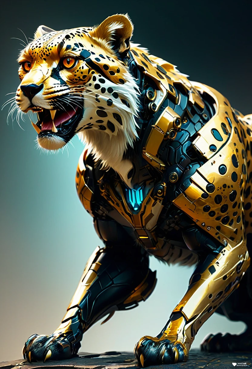 A Cheetah, by Benedick Bana, best quality, masterpiece, very aesthetic, perfect composition, intricate details, ultra-detailed