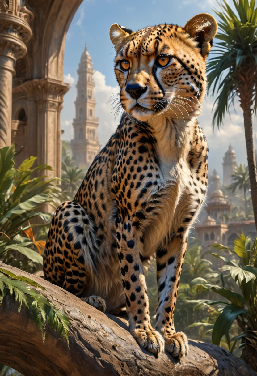 A Cheetah, by James Gurney, best quality, masterpiece, very aesthetic, perfect composition, intricate details, ultra-detailed
