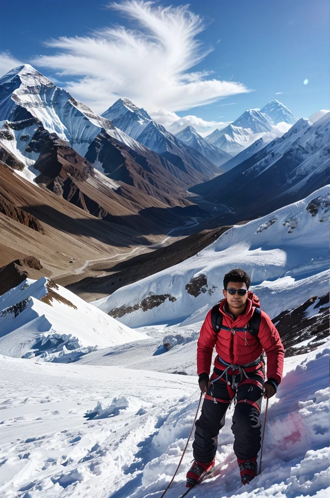 I am 21 years old i am climbing at the mount everest. Create a looking good dp.