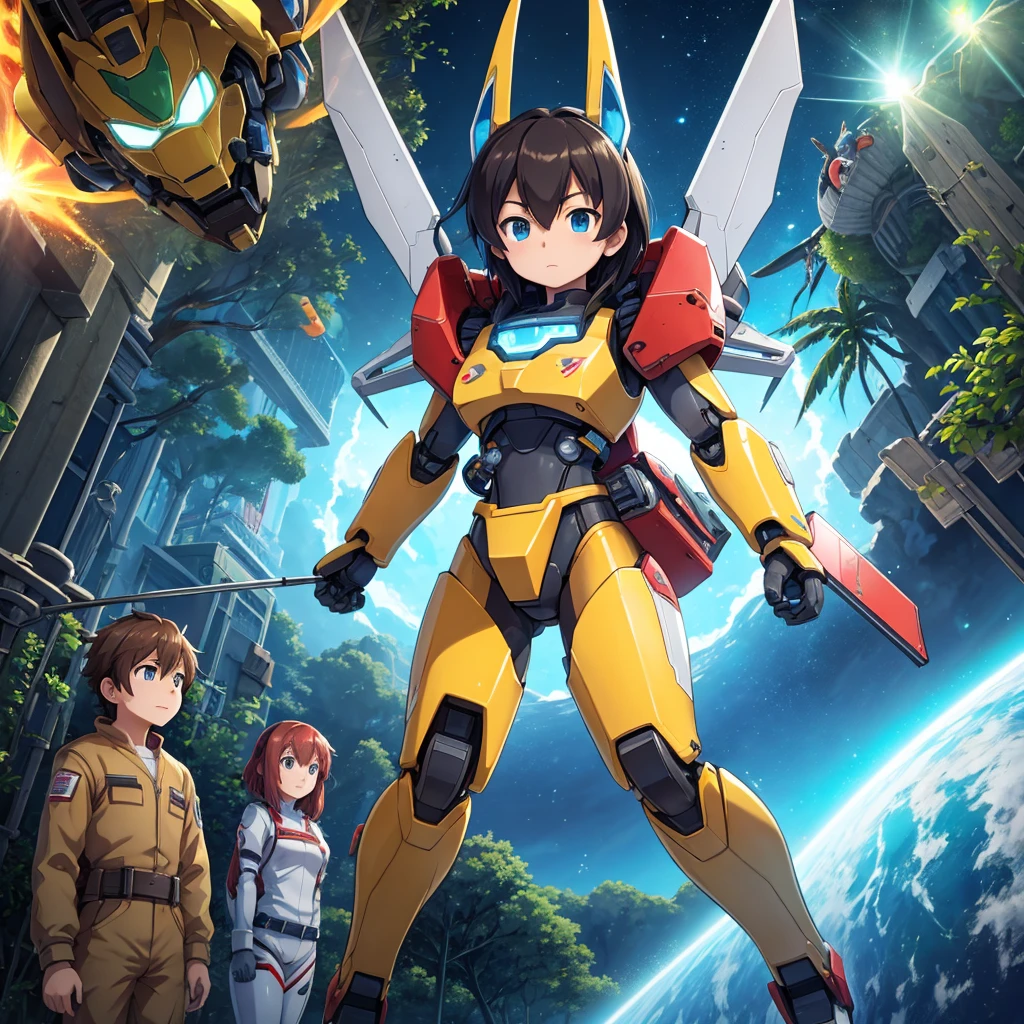 In a world where natural crises and attacks from mysterious creatures threaten the Earth, a group of young scientists and engineers come together to build and fly a giant robot. Akira Tanaka, project leader and robotics genius, guides the team with determination and vision. Hana Miyazaki, energy and propulsion specialist, ensures robot functionality in adverse conditions. Ren Suzuki, Experienced pilot and strategist, is chosen to command the robot on the battlefield. Sakura Yamamoto, talented biologist, strengthens the robot against biological threats. Riku Nakamura, brilliant hacker, protects systems against intrusions and ensures the security of operations.
As the project progresses, the group faces challenges that test their technical skills and friendship bonds. With Earth on the brink of destruction, Your mission becomes even more crucial. They must overcome personal differences and adversity to save humanity from the forces that threaten its existence..