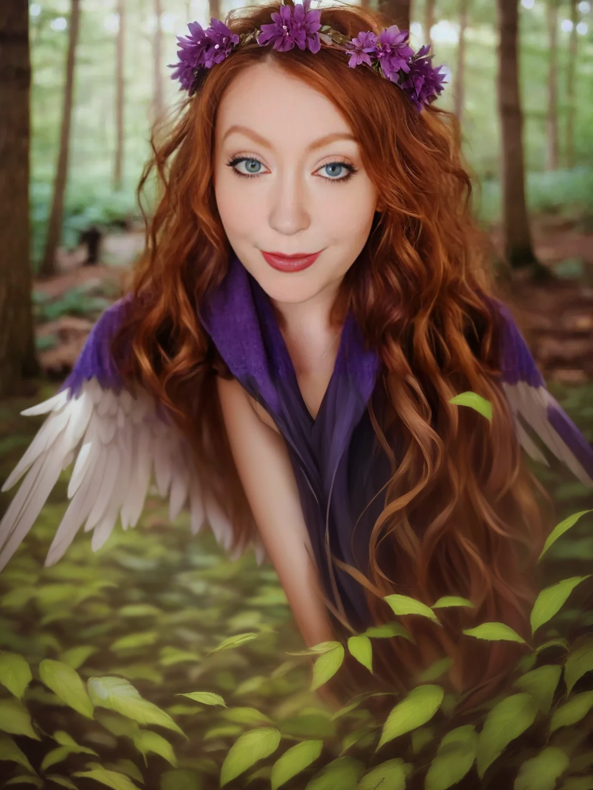 angel wing in a forest