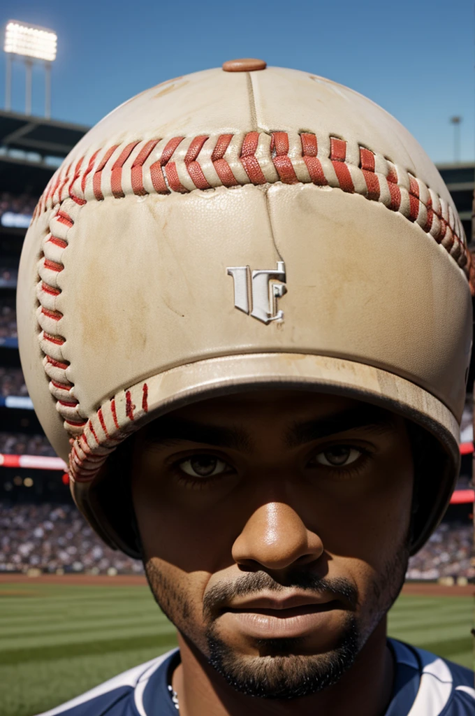 Baseball, guy, up close