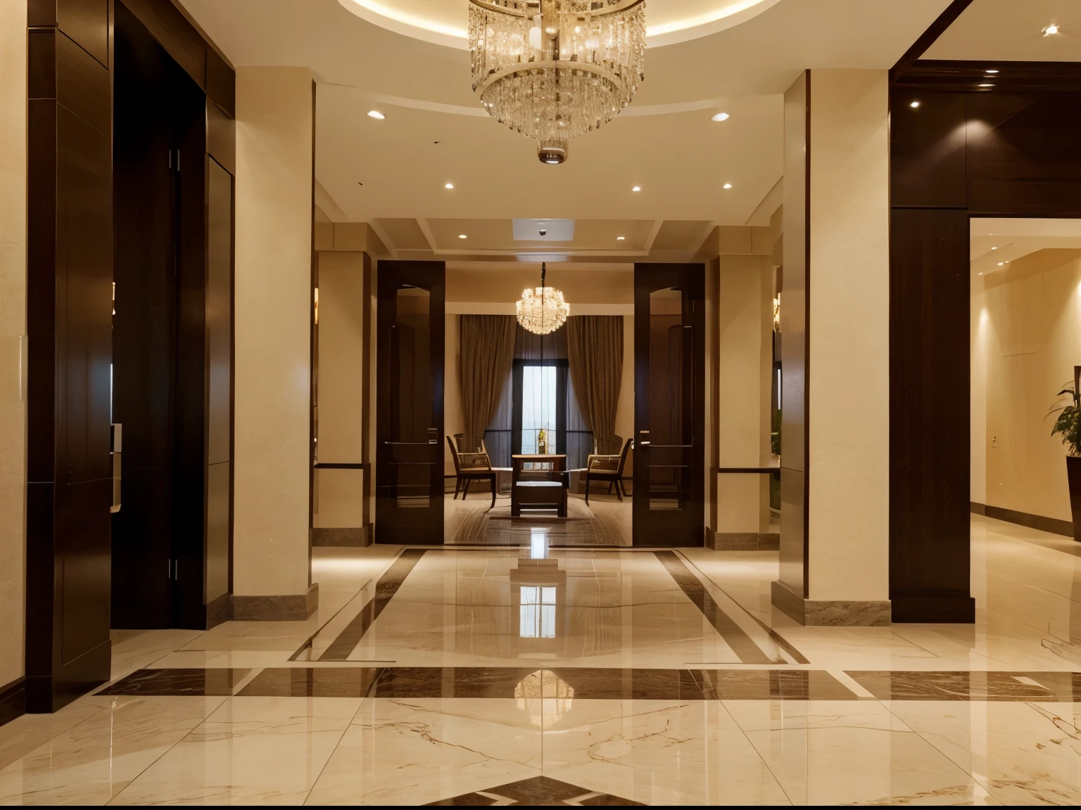 create a moodboard for a hotel lobby, in a modern mediterranean architectural style