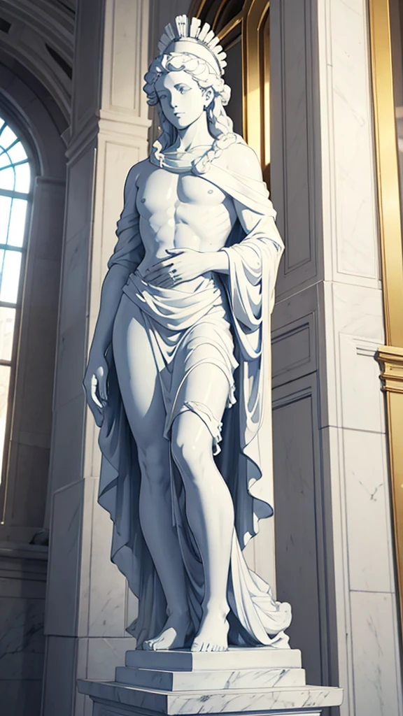 All-white marble statue 