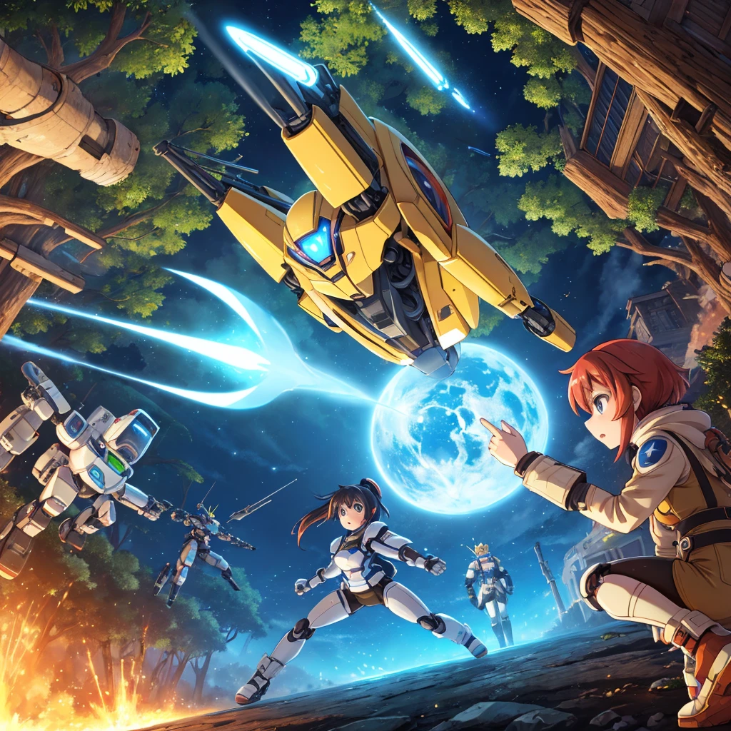 In a world where natural crises and attacks from mysterious creatures threaten the Earth, a group of young scientists and engineers come together to build and fly a giant robot. Akira Tanaka, project leader and robotics genius, guides the team with determination and vision. Hana Miyazaki, energy and propulsion specialist, ensures robot functionality in adverse conditions. Ren Suzuki, Experienced pilot and strategist, is chosen to command the robot on the battlefield. Sakura Yamamoto, talented biologist, strengthens the robot against biological threats. Riku Nakamura, brilliant hacker, protects systems against intrusions and ensures the security of operations.

As the project progresses, the group faces challenges that test their technical skills and friendship bonds. With Earth on the brink of destruction, Your mission becomes even more crucial. They must overcome personal differences and adversity to save humanity from the forces that threaten its existence..