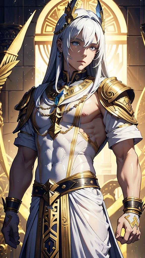 All-white marble statue 