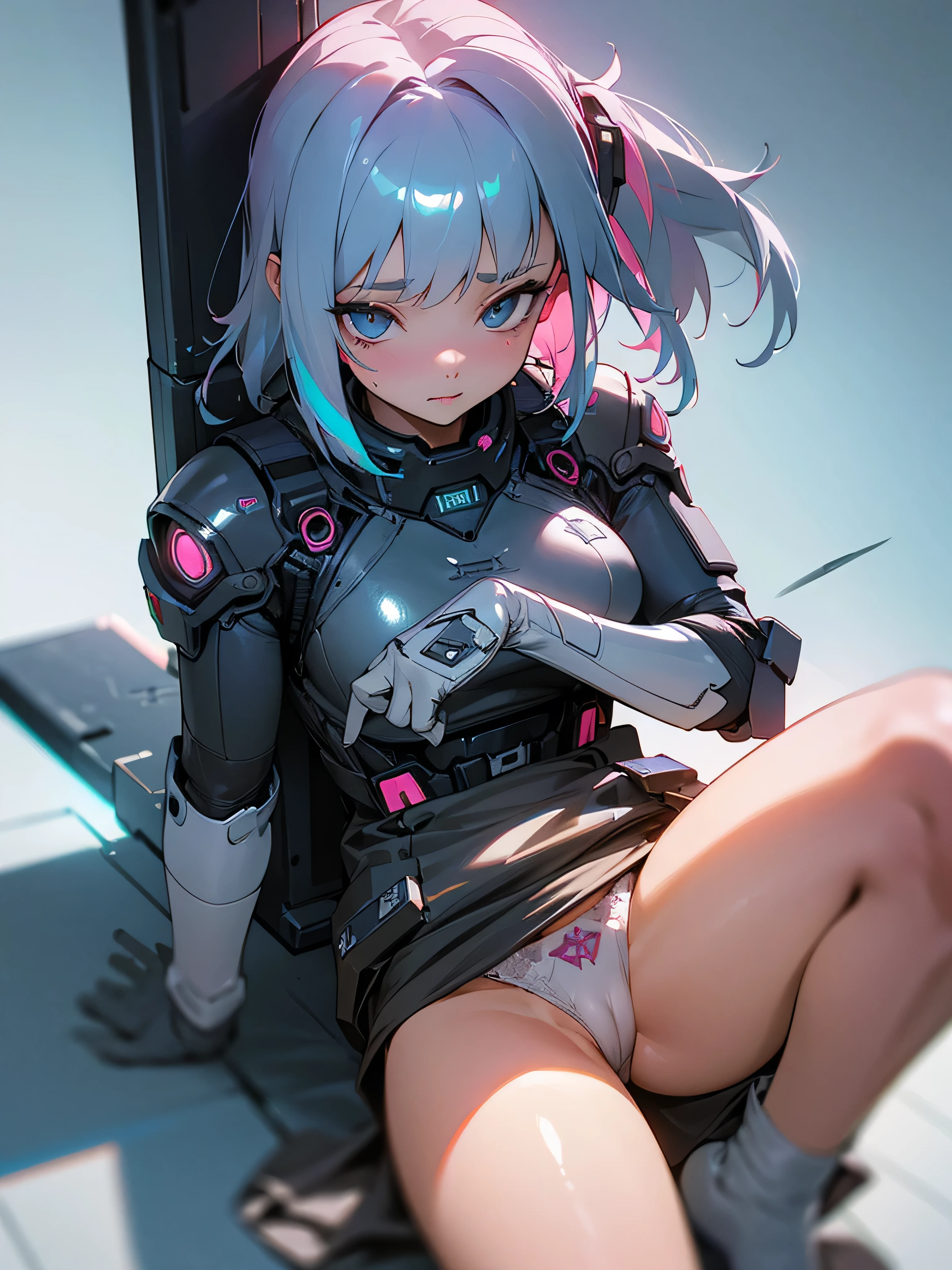 ((Best quality)), ((masterpiece)), (detailed:1.4), 3D, an image of a beautiful cyberpunk female,HDR (High Dynamic Range),Ray Tracing,NVIDIA RTX,Super-Resolution,Unreal 5,Subsurface scattering,PBR Texturing,Post-processing,Anisotropic Filtering,Depth-of-field,Maximum clarity and sharpness,Multi-layered textures,Albeo and Specular maps,Surface shading,Accurate simulation of light-material interaction,Perfect proportions,Octane Render,Two-tone lighting,Wide aperture,Low ISO,White balance,Rule of thirds,8K RAW,wet panties,Take the floral panties,white panties,can saw a trace on my underwear vagina,Pink floral panties, panties is very wet,The panties are so sheer you can see the pussy,(idle),Spread legs,tattoo between legs,((The pussy is shiny)),Both hands were tied,mons pubis,The labia majora are very large,underwear was soaked with water.