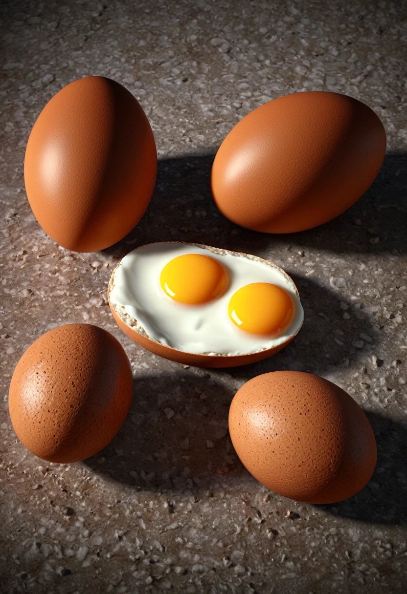 1sausage separating two eggs, octane render, highly detailed, volumetric, dramatic lighting
ral-friedegg