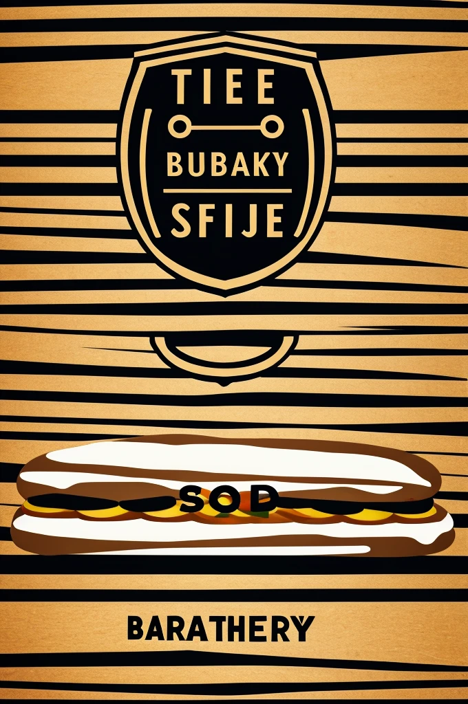 Generate a logo for a bakery that has the text in a stripe